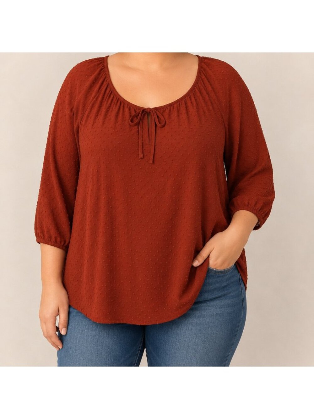 In Every Story Rust Brown Dot Top Size X